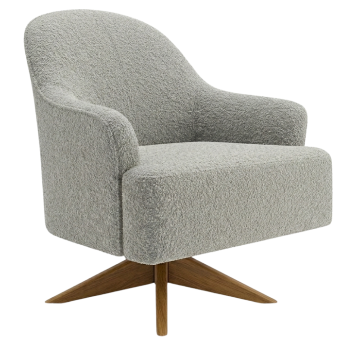 Poltrona Decorativa Naomi Base Giratoria Boucle TCE 1018 MOLL