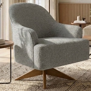 Poltrona Decorativa Naomi Base Giratoria Boucle TCE 1018 MOLL