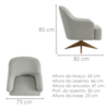 Poltrona Decorativa Naomi Base Giratoria Boucle TCE 1018 MOLL