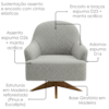 Poltrona Decorativa Naomi Base Giratoria Boucle TCE 1018 MOLL