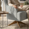 Poltrona Decorativa Naomi Base Giratoria Boucle TCE 1018 MOLL