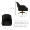 Poltrona Decorativa Naomi Base Giratoria Courino TCS 724 MOLL