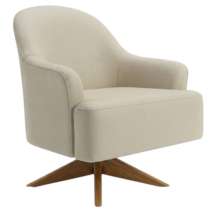 Poltrona Decorativa Naomi Base Giratoria Courino TCS 725 MOLL