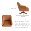 Poltrona Decorativa Naomi Base Giratoria Courino TCS 727 MOLL