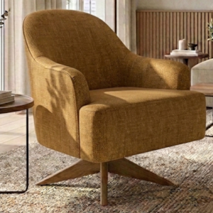 Poltrona Decorativa Naomi Base Giratoria Linho Color Trend TCA 219 MOLL