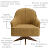 Poltrona Decorativa Naomi Base Giratoria Linho Color Trend TCA 219 MOLL