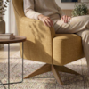 Poltrona Decorativa Naomi Base Giratoria Linho Color Trend TCA 219 MOLL