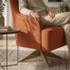 Poltrona Decorativa Naomi Base Giratoria Linho Color Trend TCA 303 MOLL