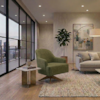 Poltrona Decorativa Naomi Base Giratoria Linho Color Trend TCA 307 MOLL