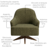 Poltrona Decorativa Naomi Base Giratoria Linho Color Trend TCA 307 MOLL