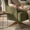 Poltrona Decorativa Naomi Base Giratoria Linho Color Trend TCA 307 MOLL
