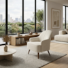 Poltrona Decorativa Naomi Pes Madeira Boucle TCE 1010 MOLL