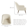 Poltrona Decorativa Naomi Pes Madeira Boucle TCE 1010 MOLL