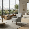Poltrona Decorativa Naomi Pes Madeira Boucle TCE 1018 MOLL