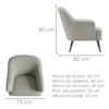 Poltrona Decorativa Naomi Pes Madeira Boucle TCE 1018 MOLL