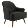 Poltrona Decorativa Naomi Pes Madeira Courino TCS 724 MOLL