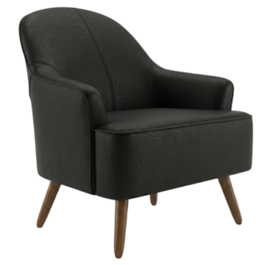 Poltrona Decorativa Naomi Pes Madeira Courino TCS 724 MOLL