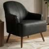 Poltrona Decorativa Naomi Pes Madeira Courino TCS 724 MOLL