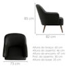 Poltrona Decorativa Naomi Pes Madeira Courino TCS 724 MOLL