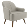 Poltrona Decorativa Naomi Pes Madeira Courino TCS 725 MOLL