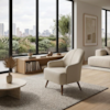 Poltrona Decorativa Naomi Pes Madeira Courino TCS 725 MOLL