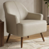 Poltrona Decorativa Naomi Pes Madeira Courino TCS 725 MOLL
