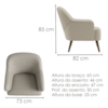 Poltrona Decorativa Naomi Pes Madeira Courino TCS 725 MOLL