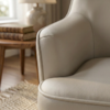Poltrona Decorativa Naomi Pes Madeira Courino TCS 725 MOLL