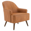 Poltrona Decorativa Naomi Pes Madeira Courino TCS 727 MOLL