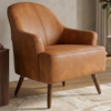 Poltrona Decorativa Naomi Pes Madeira Courino TCS 727 MOLL