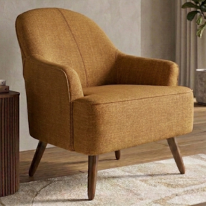 Poltrona Decorativa Naomi Pes Madeira Linho Color Trend TCA 219 MOLL