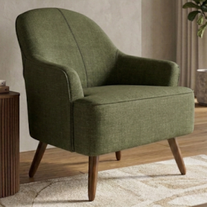 Poltrona Decorativa Naomi Pes Madeira Linho Color Trend TCA 307 MOLL