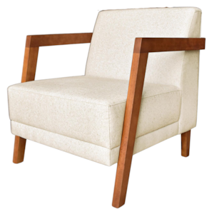 Poltrona Decorativa Noor 80 cm Linho 2004 Ezz