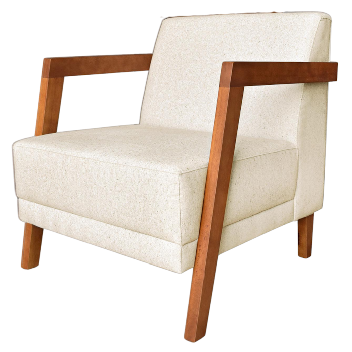 Poltrona Decorativa Noor 80 cm Linho 2004 Ezz