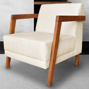 Poltrona Decorativa Noor 80 cm Linho 2004 Ezz