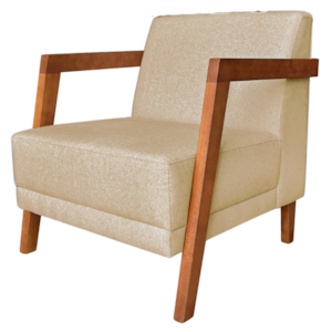 Poltrona Decorativa Noor 80 cm Linho 2005 Ezz