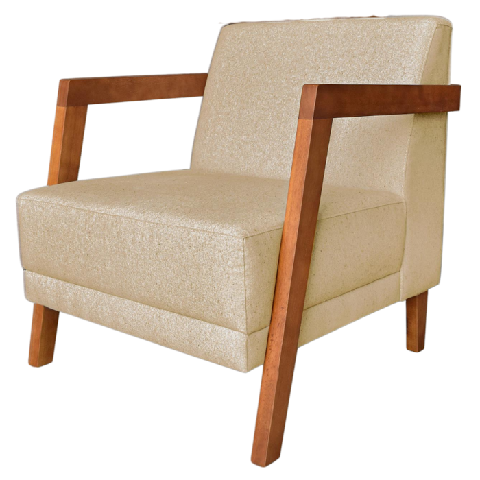 Poltrona Decorativa Noor 80 cm Linho 2005 Ezz