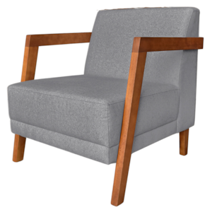 Poltrona Decorativa Noor 80 cm Linho 2006 Ezz