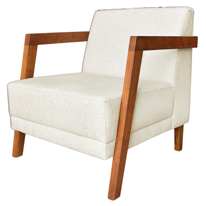 Poltrona Decorativa Noor 80 cm Linho 2010 Ezz