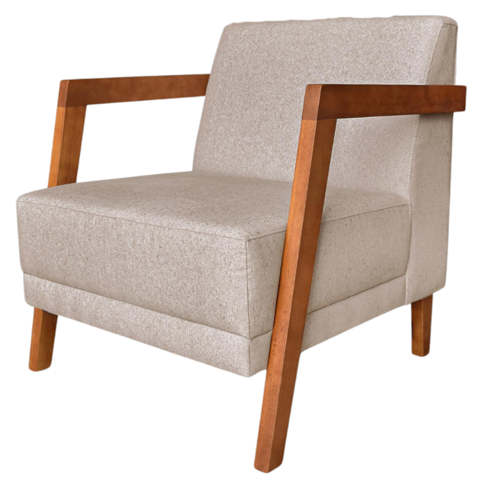 Poltrona Decorativa Noor 80 cm Linho 2011 Ezz