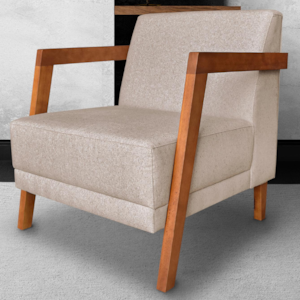 Poltrona Decorativa Noor 80 cm Linho 2011 Ezz