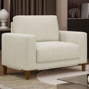 Poltrona Decorativa Oasis Pes Madeira Boucle TCE 1010 MOLL