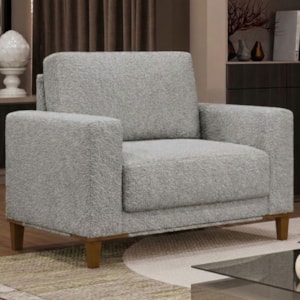 Poltrona Decorativa Oasis Pes Madeira Boucle TCE 1018 MOLL