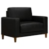 Poltrona Decorativa Oasis Pes Madeira Courino TCS 724 MOLL