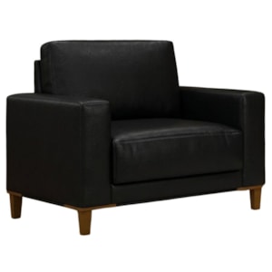 Poltrona Decorativa Oasis Pes Madeira Courino TCS 724 MOLL