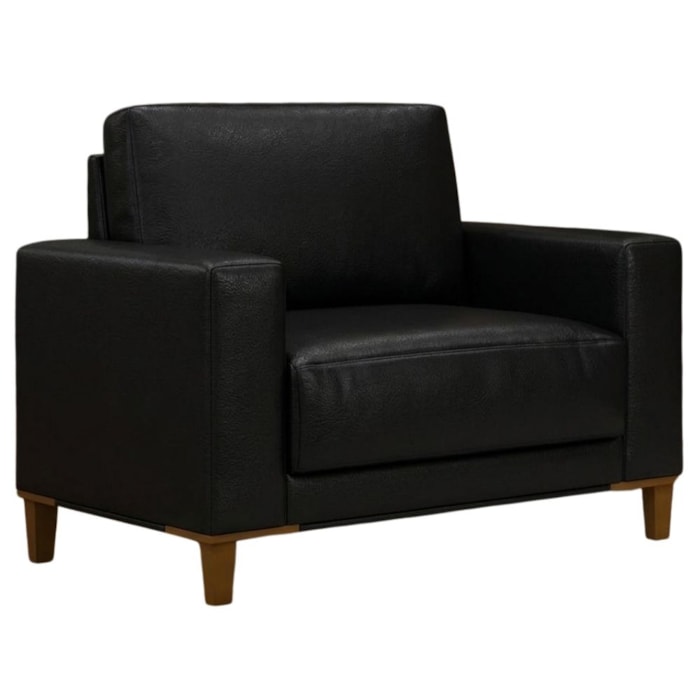 Poltrona Decorativa Oasis Pes Madeira Courino TCS 724 MOLL