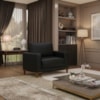 Poltrona Decorativa Oasis Pes Madeira Courino TCS 724 MOLL