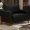 Poltrona Decorativa Oasis Pes Madeira Courino TCS 724 MOLL