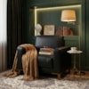 Poltrona Decorativa Oasis Pes Madeira Courino TCS 724 MOLL