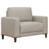 Poltrona Decorativa Oasis Pes Madeira Courino TCS 725 MOLL